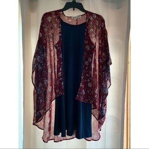 Women’s short blue dress with covering